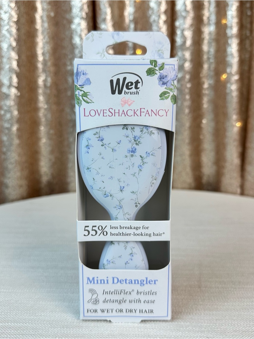 LoveShackFancy x Wet Brush Mini Detangler English Ivy Blue NIB